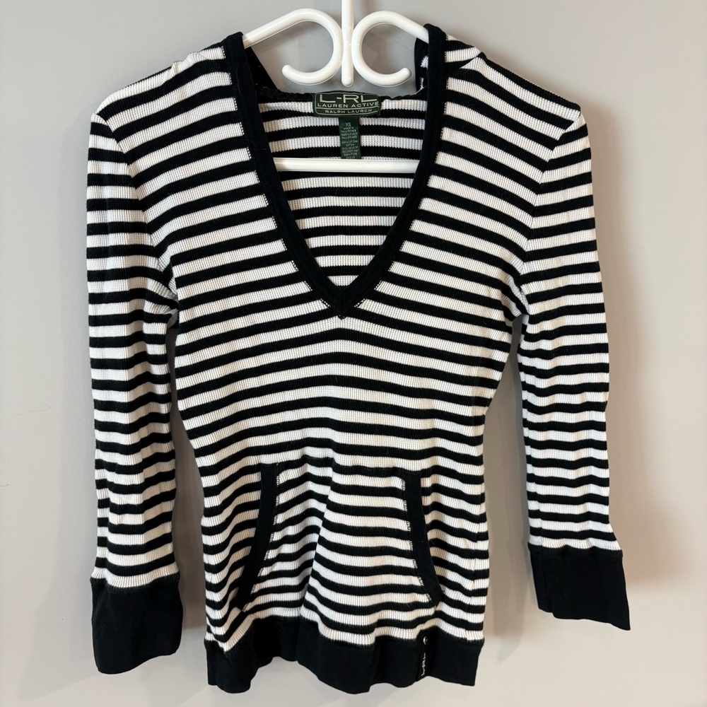 Ralph Lauren Black and White Striped Sweater